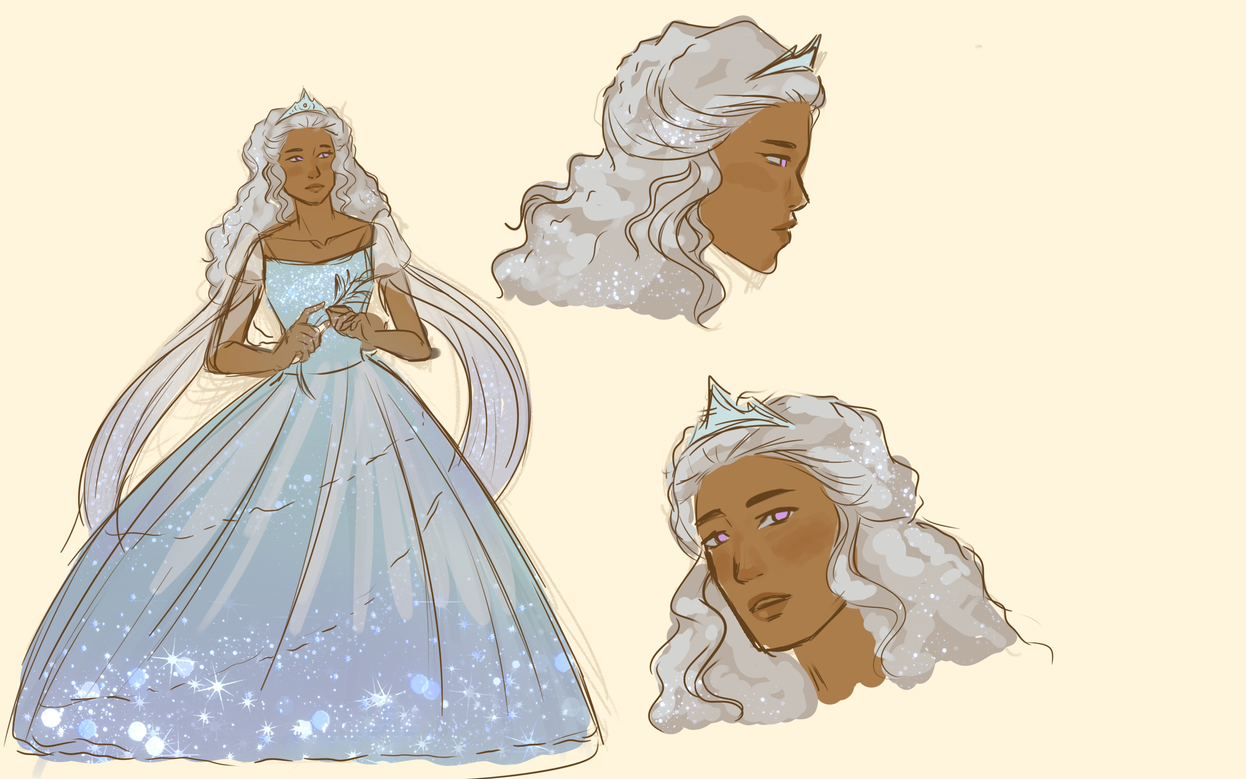 Diseño de personaje para comic, basado en la bruja blanca de, “Los Cisnes Salvajes” de Hans Christian Andersen. 2024.